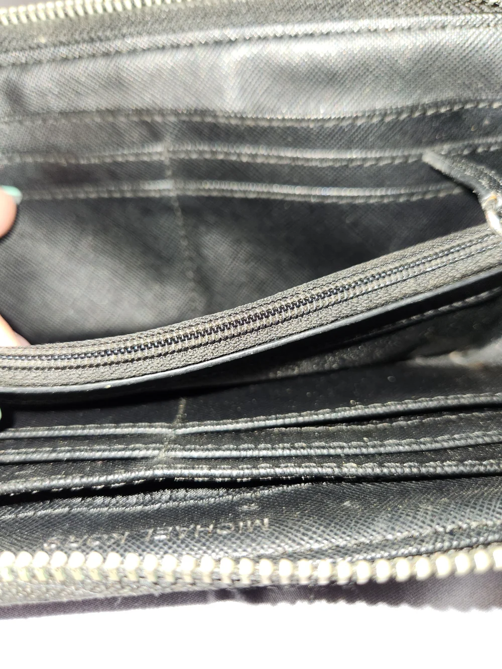 Michael Kors Black Textured Leather Wallet